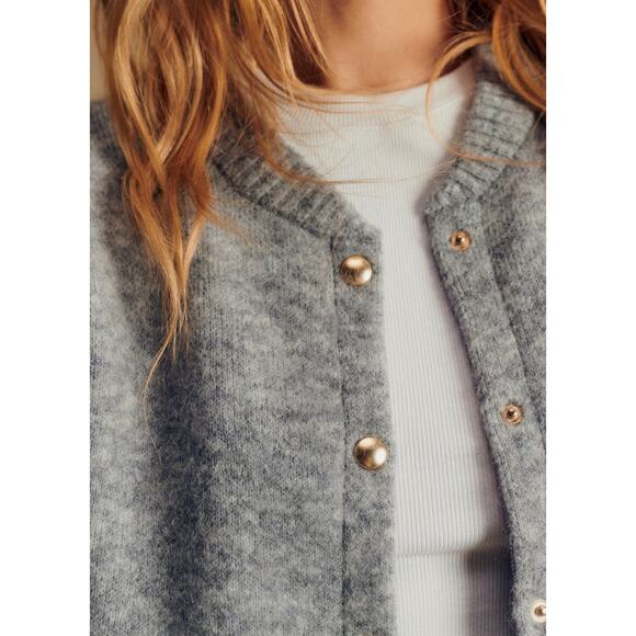 [SOLD] La Maille Sezane Eddy Jacket in Middle Grey Size M NWT✨ - Picture 4 of 13